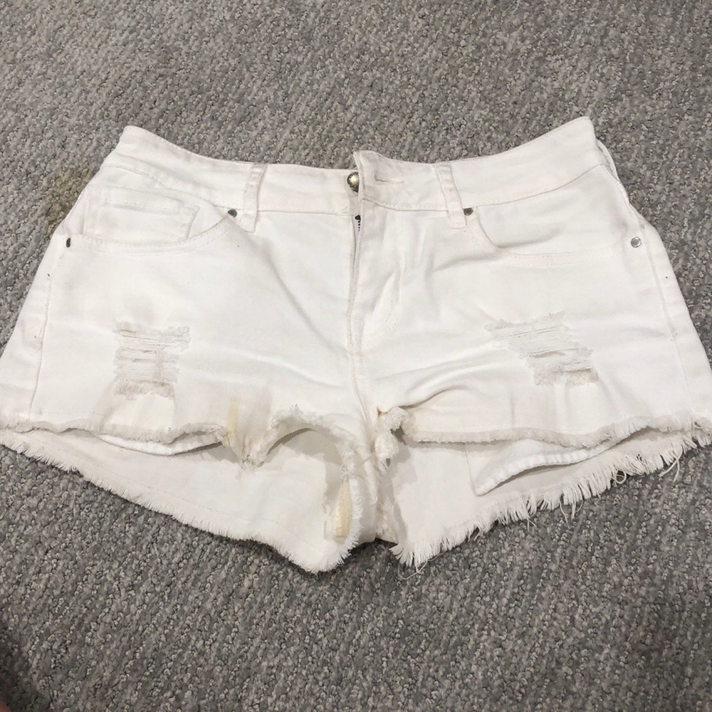 White denim shorts